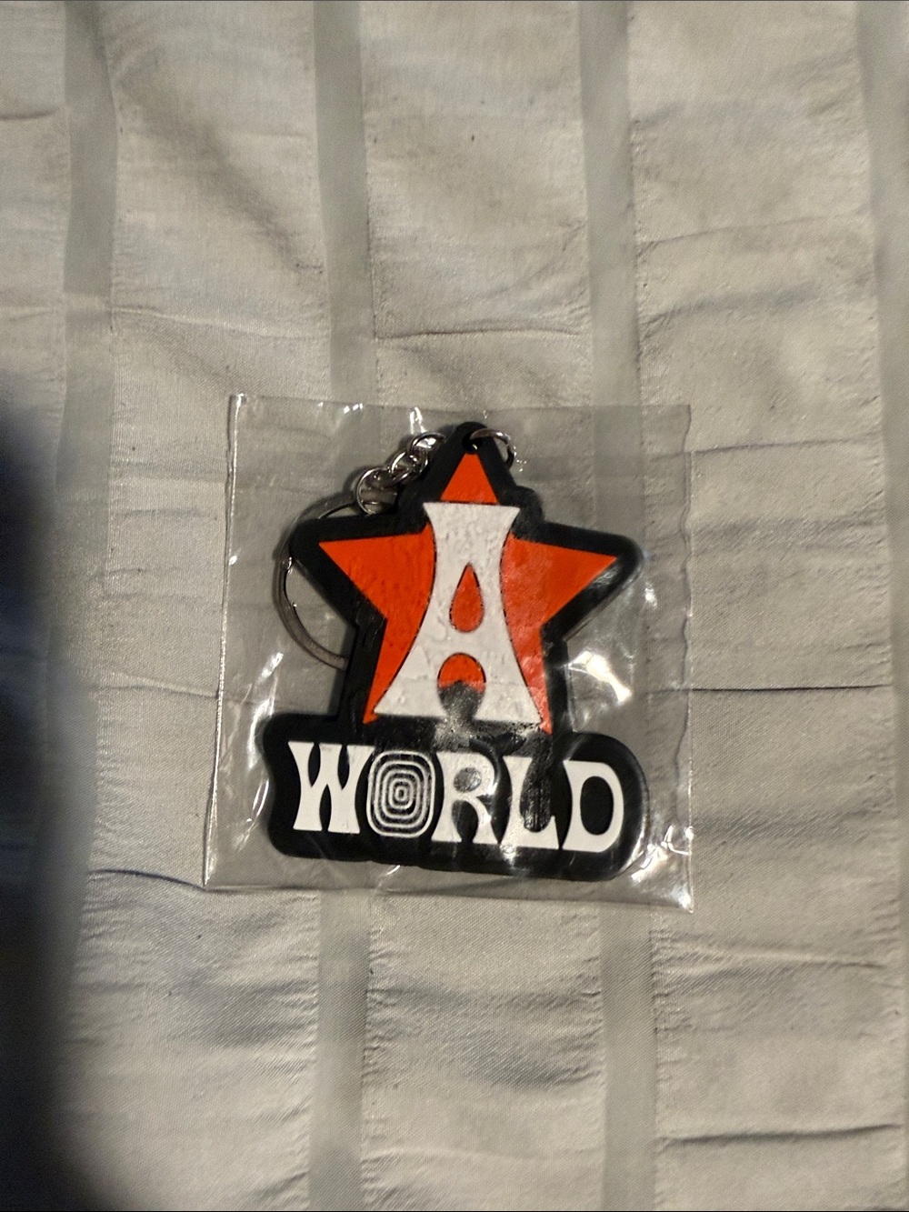 Astro World Orange Star 'A World' Keychain